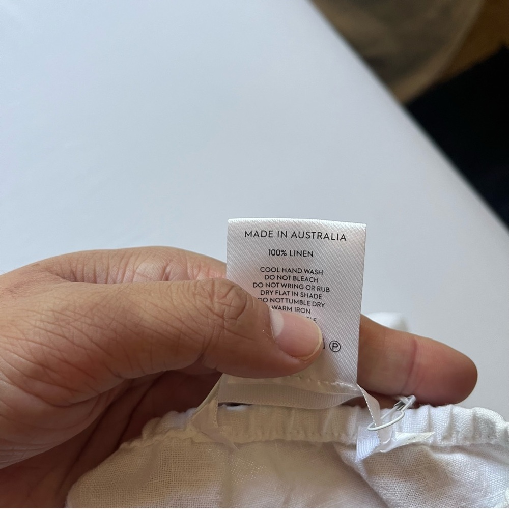 Nwt Natalie Rolt White Linen Ruched Cropped Halter Neck Cropped Top — image 5 of 5